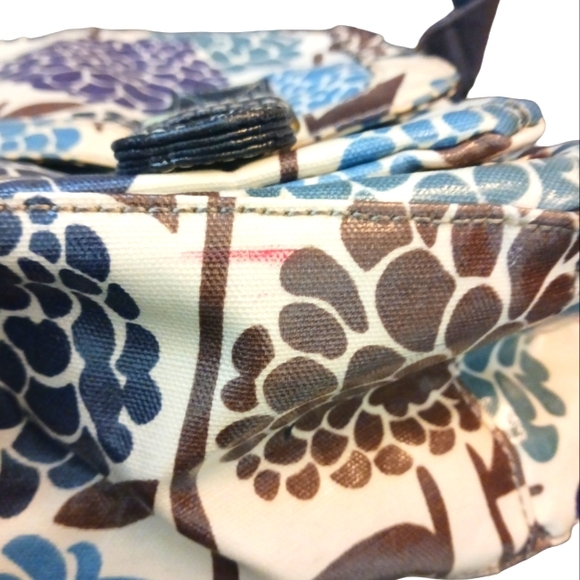 Boden Floral Messenger Bag Çoated Canvas Satchel Crossbody - Picture 9 of 11